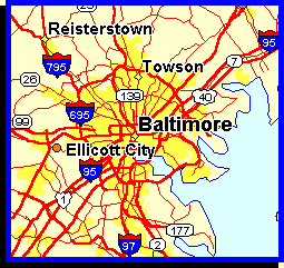 map of Baltimore area