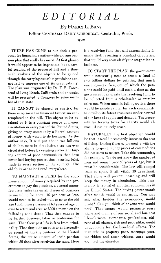 page from Townsend Plan