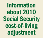 Information about 2010 Social Security cost-of-living adjustment