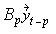 Matrix Bp times the column vector y sub t-p