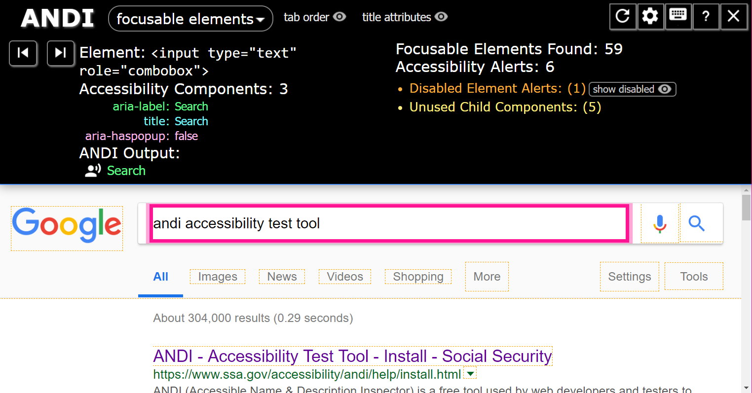 Web accessibility testing 1 - keyboard