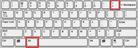 keyboard with alt and equal sign highlighted - refresh ANDI