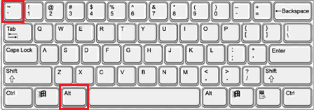 keyboard with alt and grave highlighted - section jump