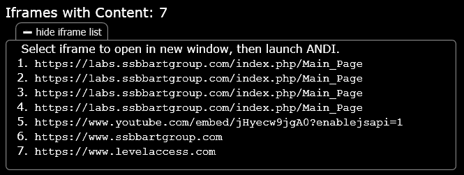 iANDI iFrame List