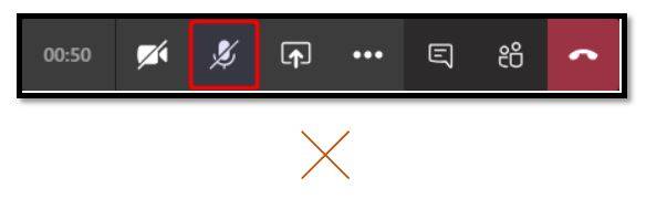 screenshot of MS Teams with microphone muted