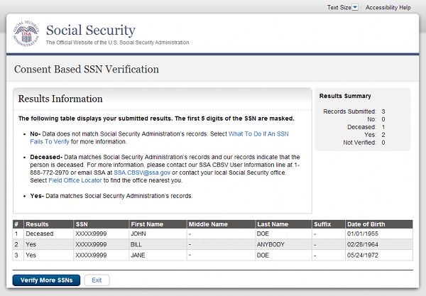 Example of CBSV FY2014 results screen changes