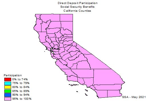 State map showing percentage of participation by counties