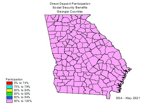 State map showing percentage of participation by counties