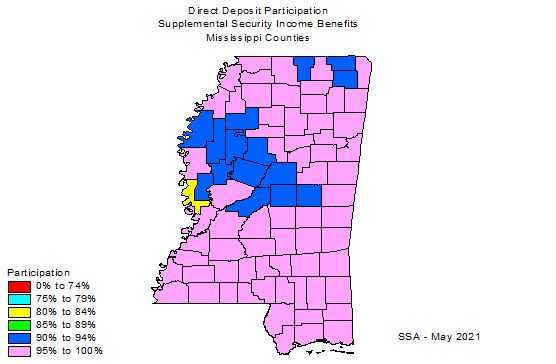 State map showing percentage of participation by counties
