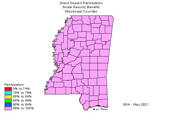 State map showing percentage of participation by counties