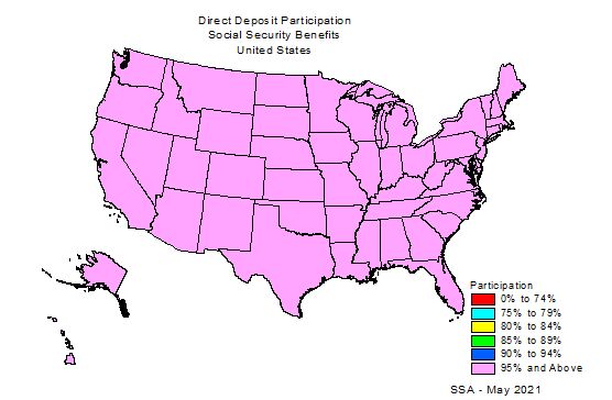 US map showing percentage of participation by states