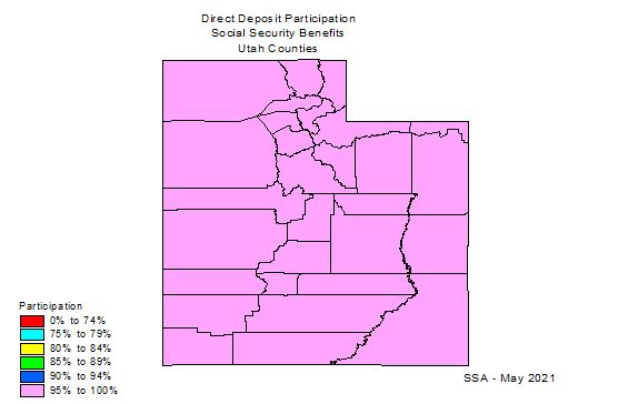 State map showing percentage of participation by counties