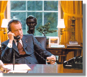 photo of Nixon on the phone