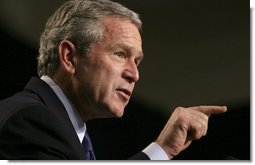 President George W. Bush discusses Social Security at the Lake Nona YMCA Family Center in Orlando, Fla., Friday, March 18, 2005. White House photo by Eric Draper 