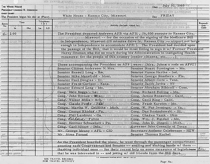 photo of LBJ log