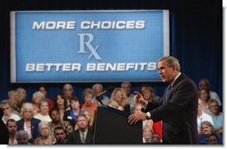 President George W. Bush delivers remarks on Medicare reform at the Engelwood Neighborhood Center in Orlando, Fla., Thursday, Nov. 13, 2003. White House photo by Tina Hager.