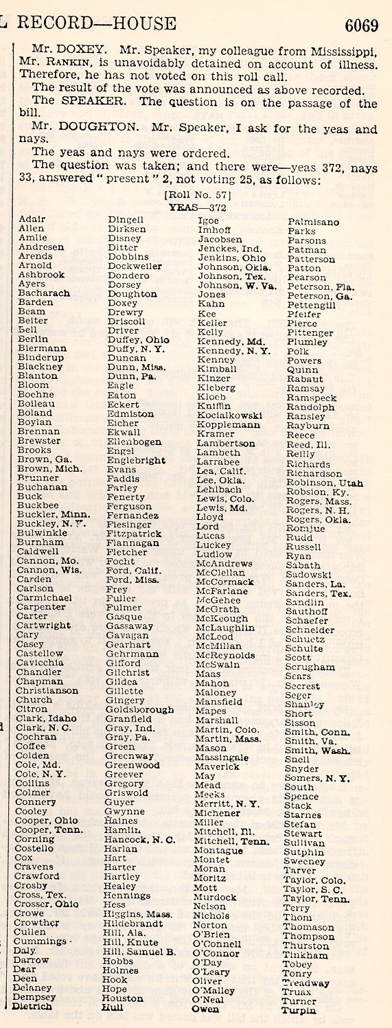 House 1935 tally 1