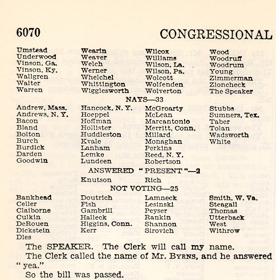 House 1935 tally 2