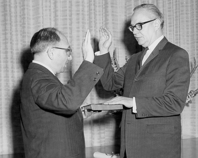 Ball taking oath of office