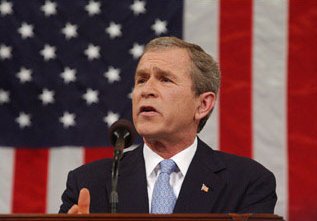 President Bush delivering 2002 speech