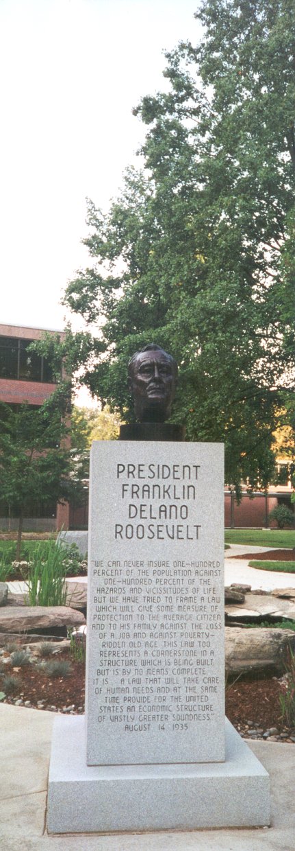 tall picture of FDR bust
