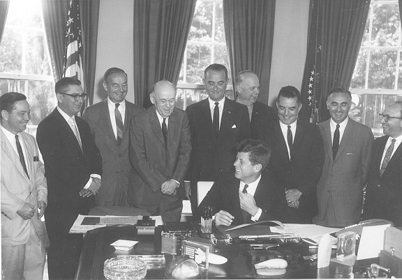 Kennedy signing 1961 amendments
