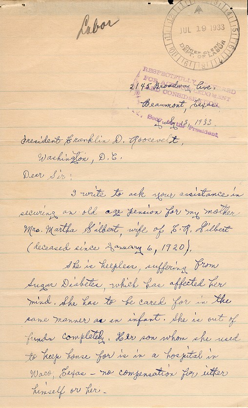 Letter to FDR, page one
