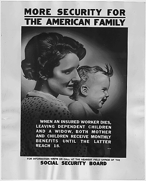 bw poster of mother with baby
