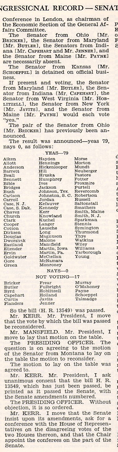 1958 Senate tally