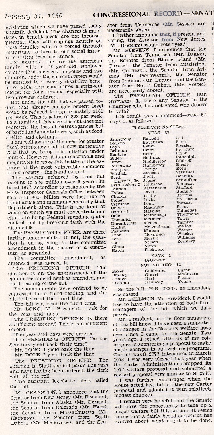 1980 Senate tally
