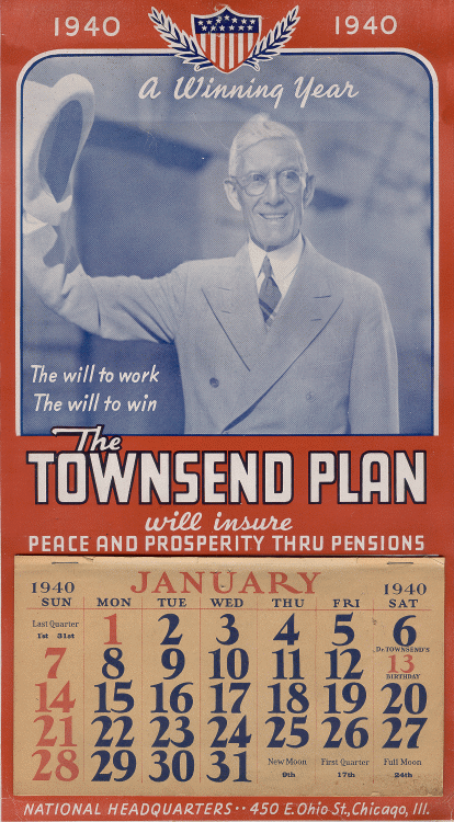 Townsend calendar from 1940