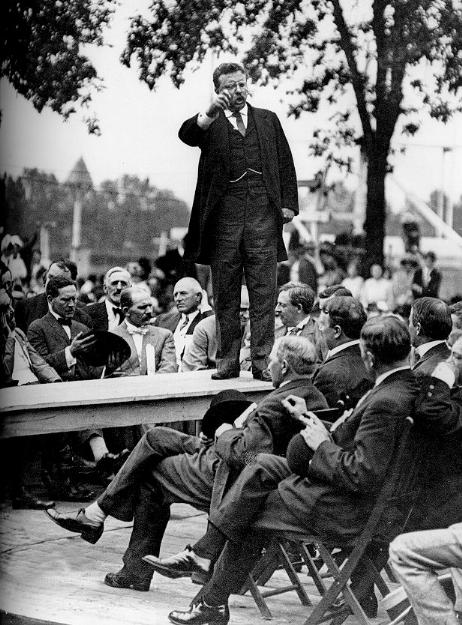 Teddy Roosevelt campaigning