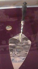 trowel in display case