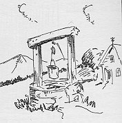 drawing of well with water bucket