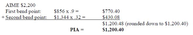 PIA Calculation Example