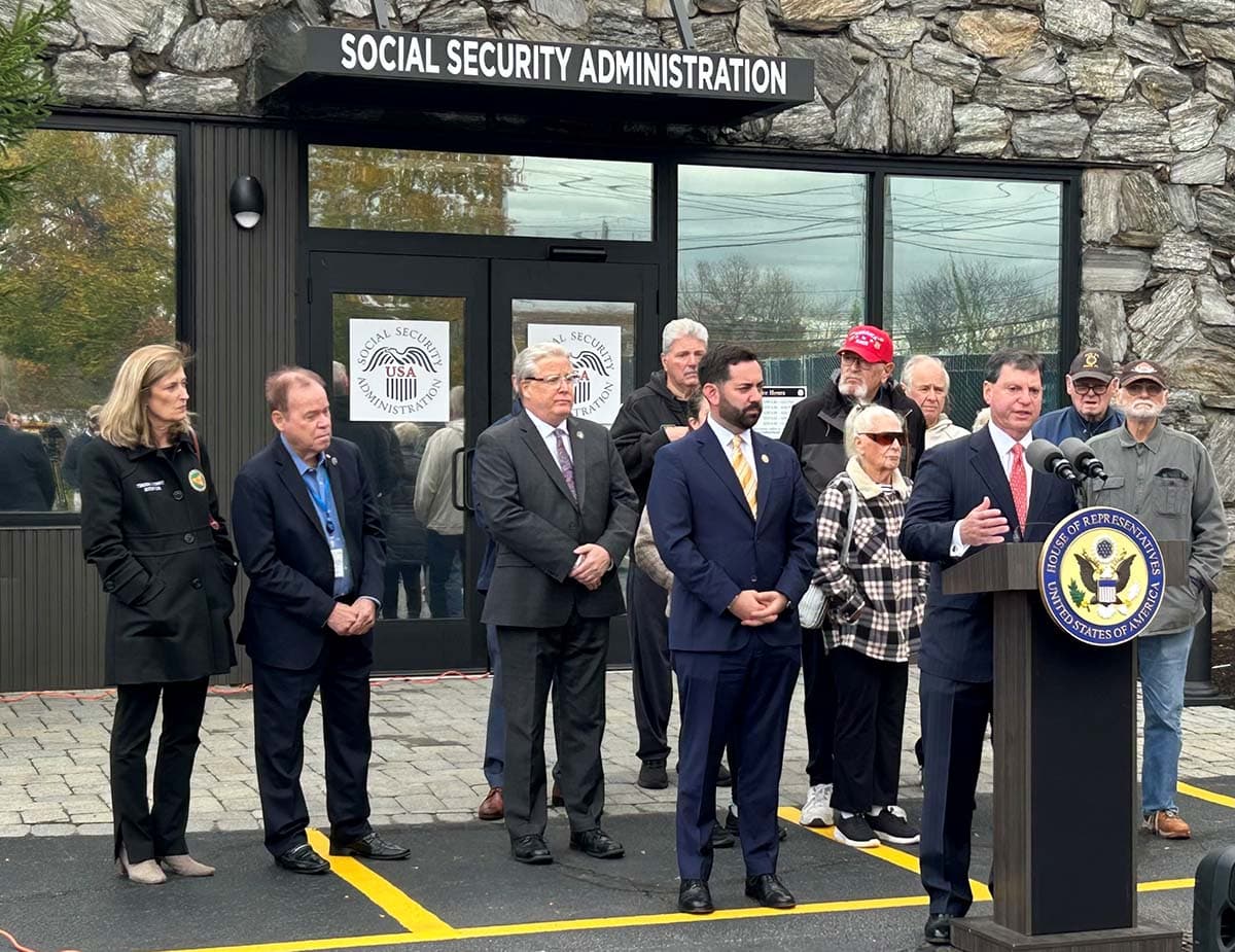 Photo of Commissioner Frank J. Bisignano with Representative Mike Lawler