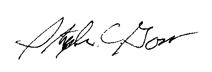 Signature of Chief Actuary--Stephen C. Goss