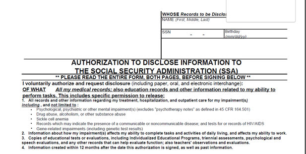 eAuthorization form