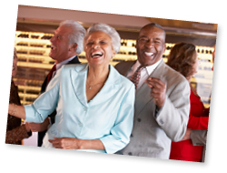 older couple at a retirement party