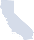 Outline map of California.