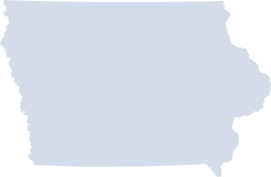 Outline map of Iowa.