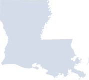 Outline map of Louisiana.