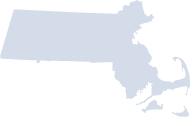 Outline map of Massachusetts.