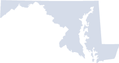 Outline map of Maryland.