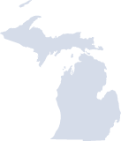 Outline map of Michigan.