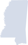 Outline map of Mississippi.