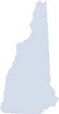 Outline map of New Hampshire.