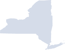 Outline map of New York.