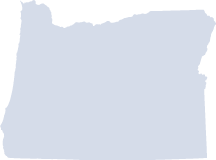 Outline map of Oregon.