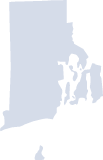 Outline map of Rhode Island.